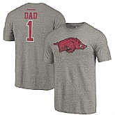 Arkansas Razorbacks Fanatics Branded Gray Greatest Dad Tri Blend T-Shirt,baseball caps,new era cap wholesale,wholesale hats